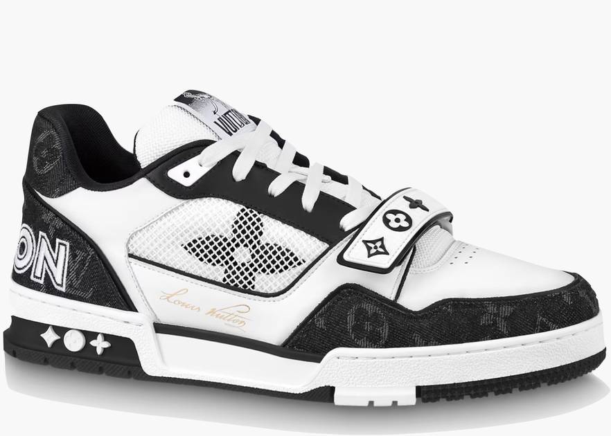 LOUIS VUITTON TRAINER MONOGRAM DENIM BLACK WHITE