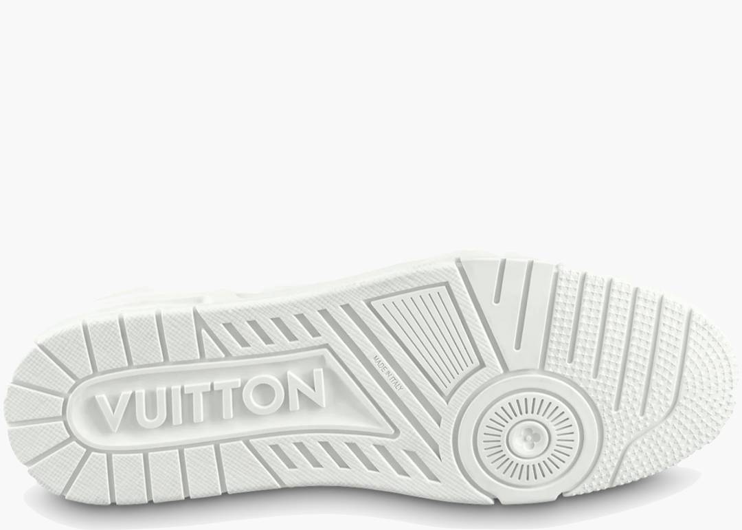 Louis Vuitton White/Green Leather LV Trainer Slides Size 42 Louis Vuitton