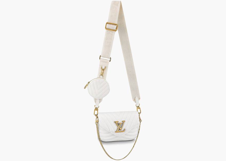 LOUIS VUITTON Calfskin New Wave Multi Pochette Snow 542841