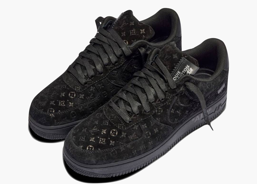 Louis Vuitton And Nike Air Force 1 By Virgil Abloh - Black