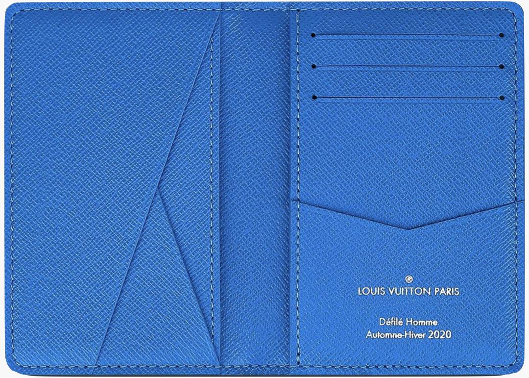 Louis Vuitton blue Virgil abloh pocket organizer wallet like new for