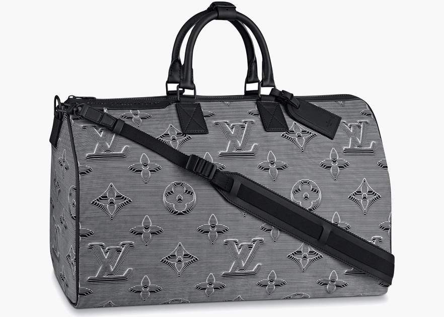 Louis Vuitton Keepall Bandouliere Metallic Monogram 50 Silver in