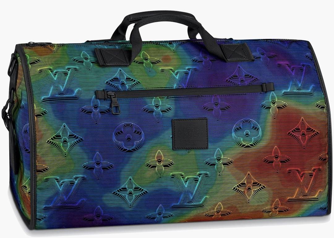 Louis Vuitton Reversible Keepall Bandouliere Monogram 3D 50 Rainbow/Gray/Black  in Textile/Cowhide Leather with Silver-tone - US