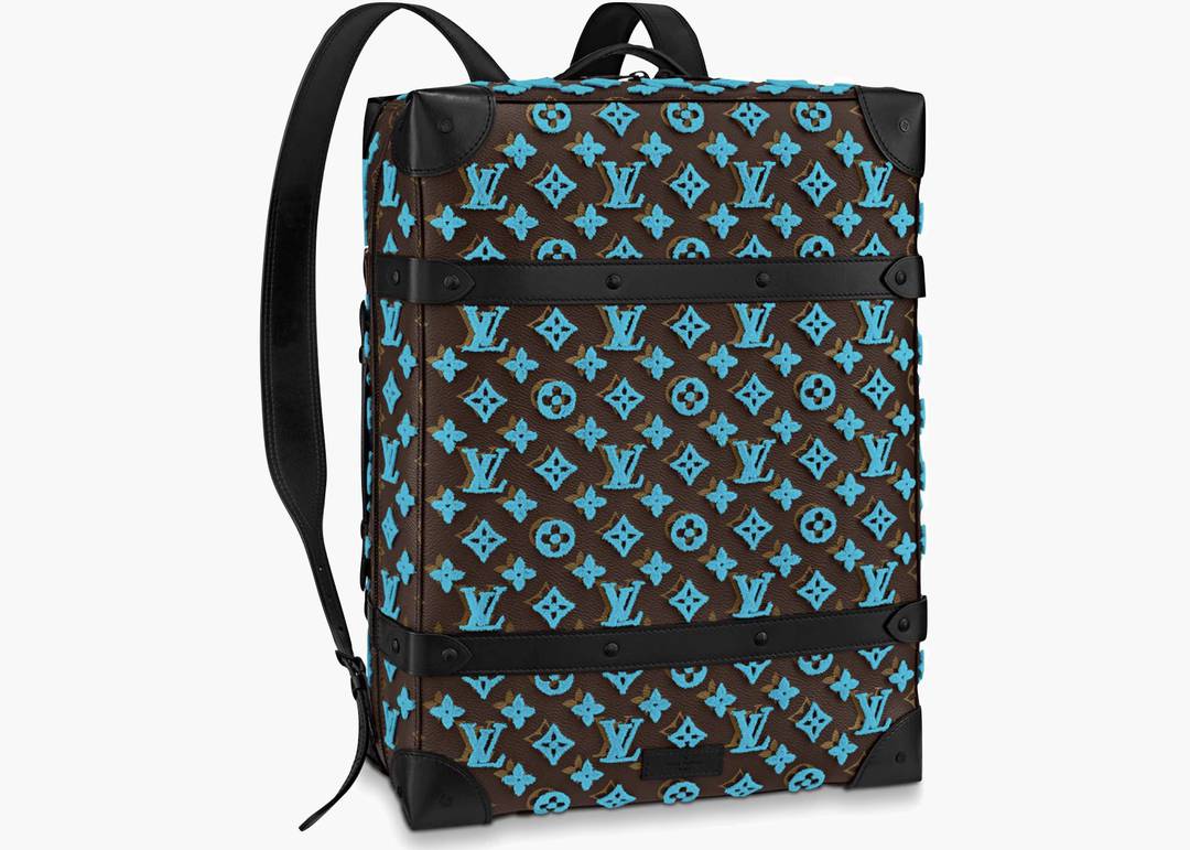 Medium LV tote black with turquoise