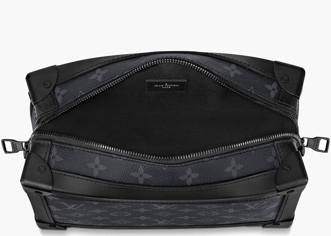 LOUIS VUITTON Soft Trunk Monogram Eclipse Shoulder Bag Black