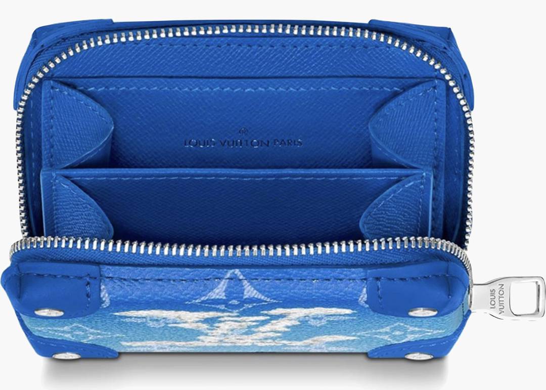 Louis Vuitton Blue/Silver Monoglam Coated Canvas Zippy Wallet