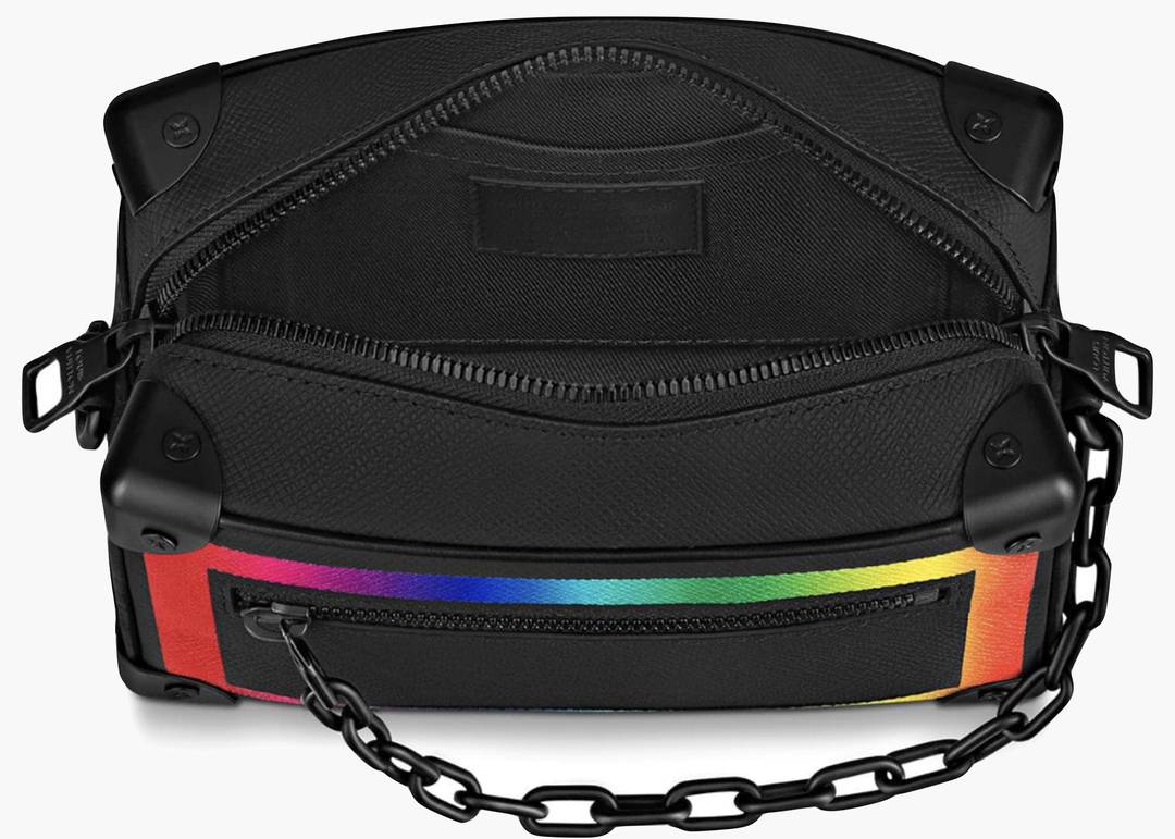 Louis Vuitton Soft Trunk Taiga Mini Black/Rainbow in Taiga Leather