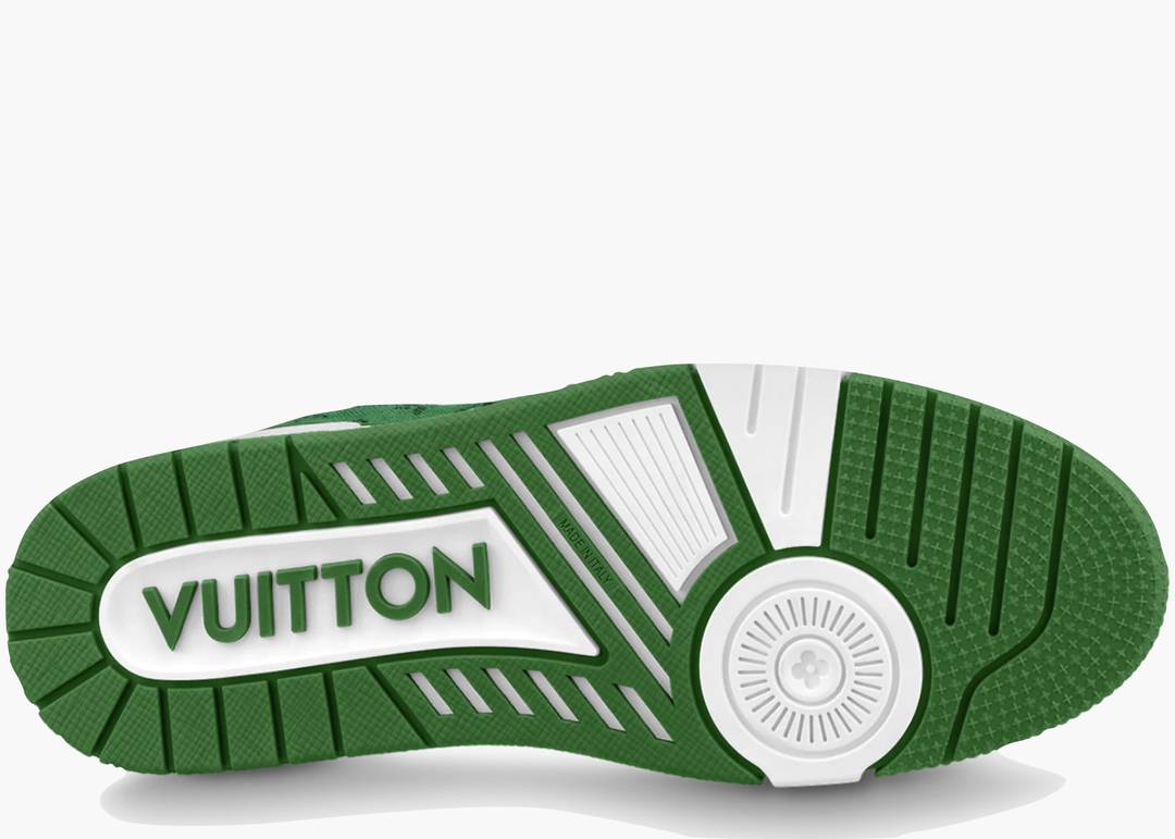 Louis Vuitton Trainer Green Monogram Denim White for Men