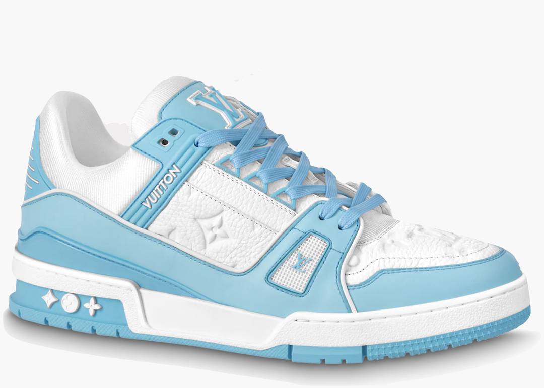 Louis Vuitton Monogram White Sky Blue Trainers