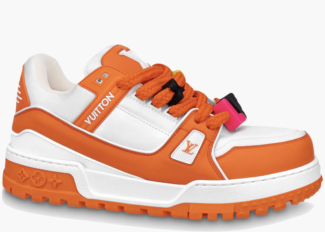 Louis Vuitton Trainer Sneaker White/Orange For Men LV in 2023