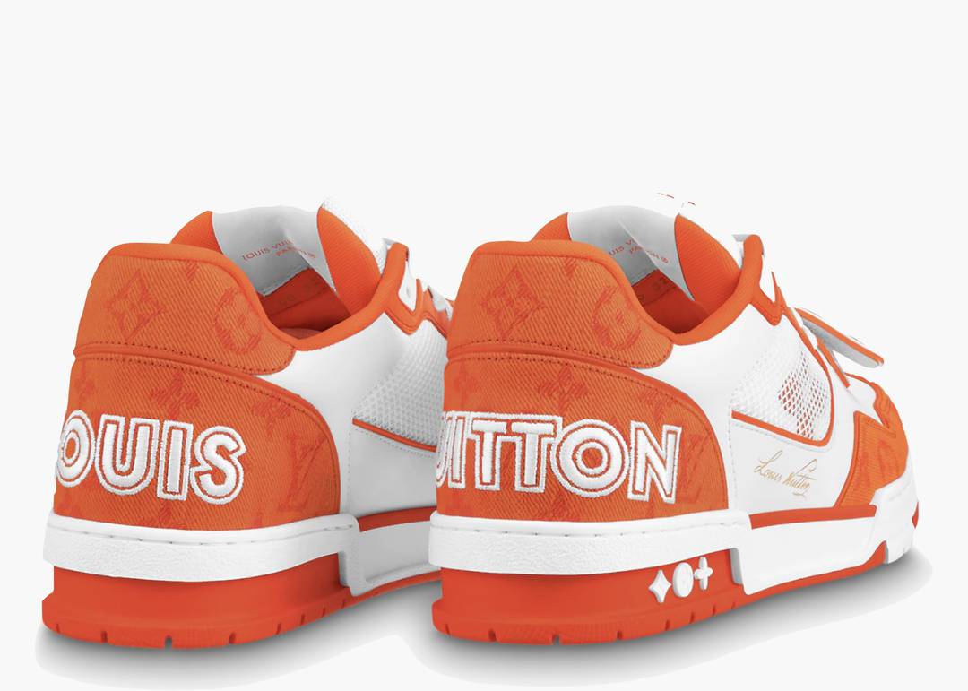 Louis Vuitton LV Trainer Sneaker Monogram Denim with Strap Orange