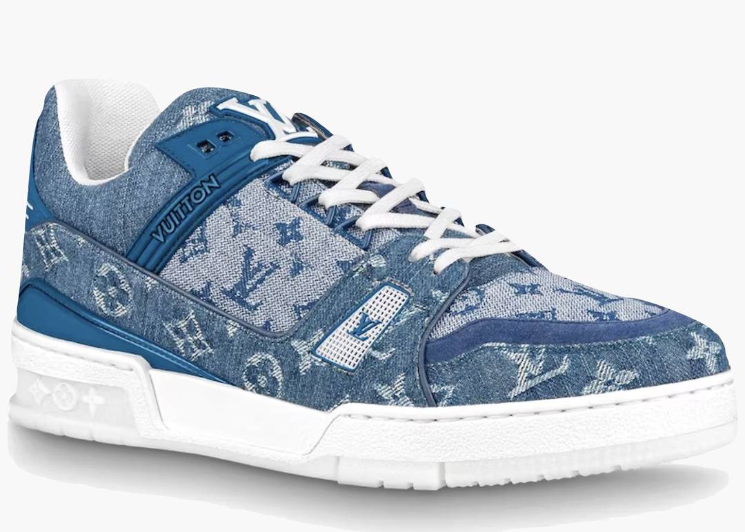 Louis Vuitton Trainer Sneaker Denim Monogram | Hype