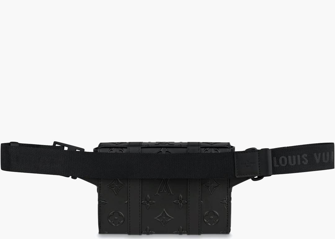 Louis Vuitton Trunk Slingbag Monogram Seal Black in Cowhide