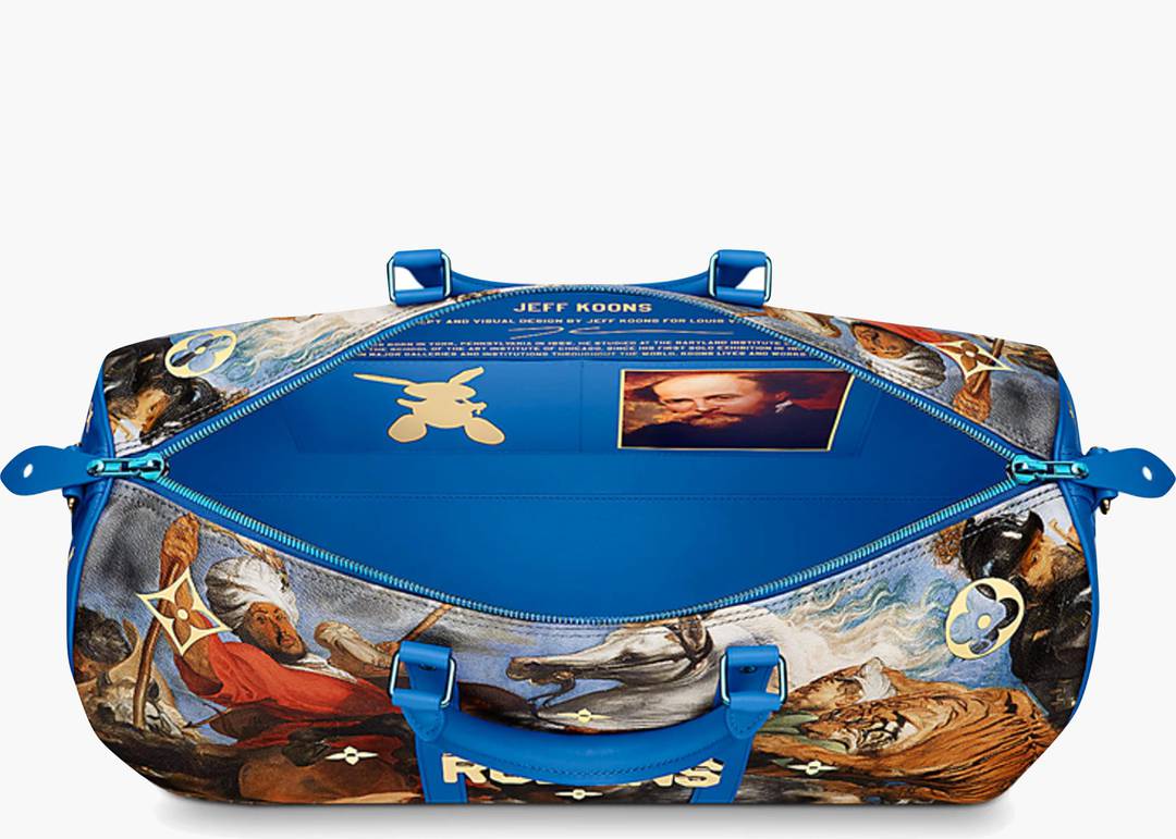 Louis Vuitton x Jeff Koons Keepall Bandouliere Peter Paul Rubens Masters 50  Blue Multicolor in Coated Canvas with Brass