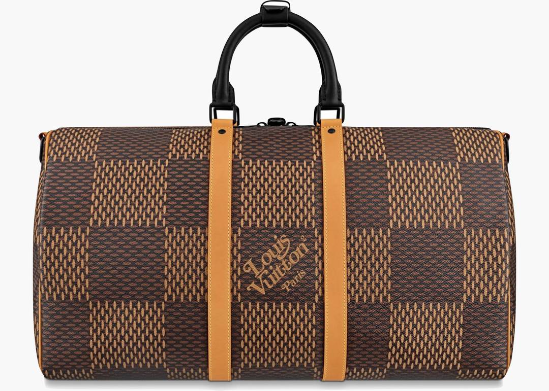 Louis Vuitton x Nigo Keepall Bandouliere Damier Ebene Giant 50 Brown in  Coated Canvas with Black-tone - US