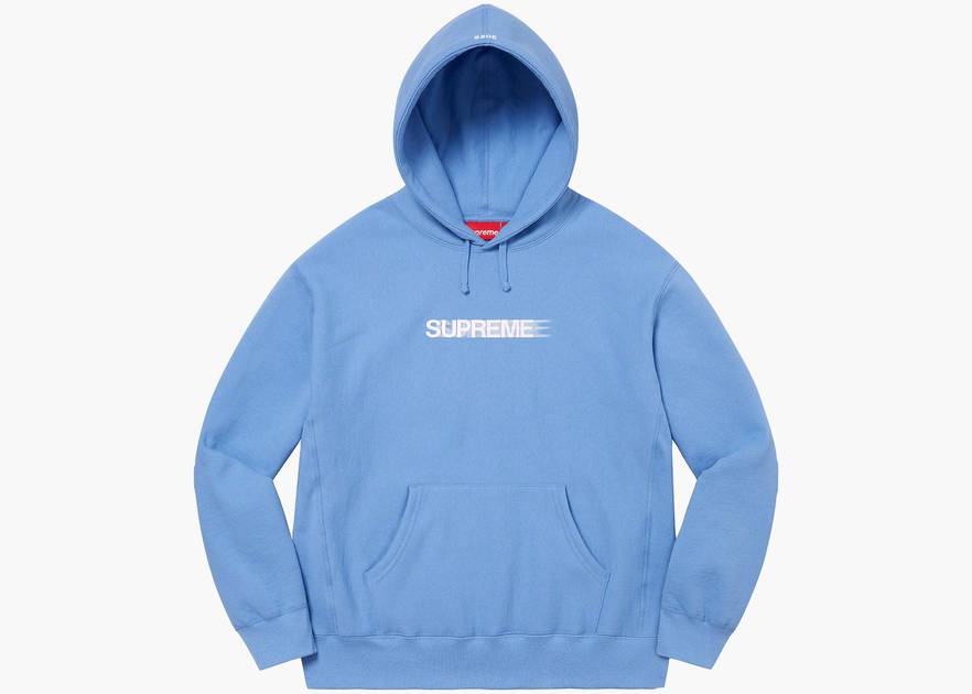 Supreme Motion Logo Hooded Sweatshirt (SS23) Light Blue | Hype Clothinga