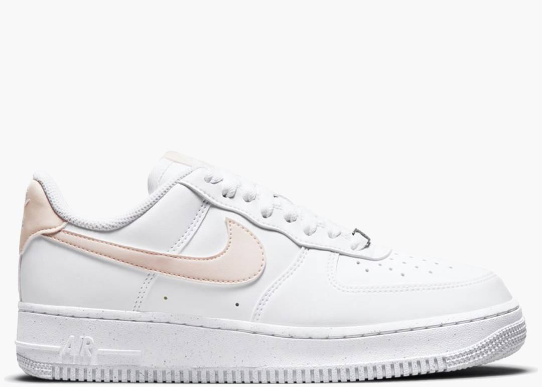 white and pale coral air force 1