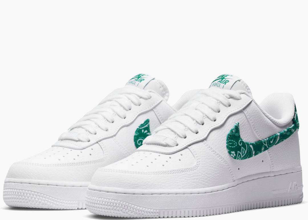 Nike Air Force 1 Low '07 Essential White Green Paisley (W) | Hype Clothinga