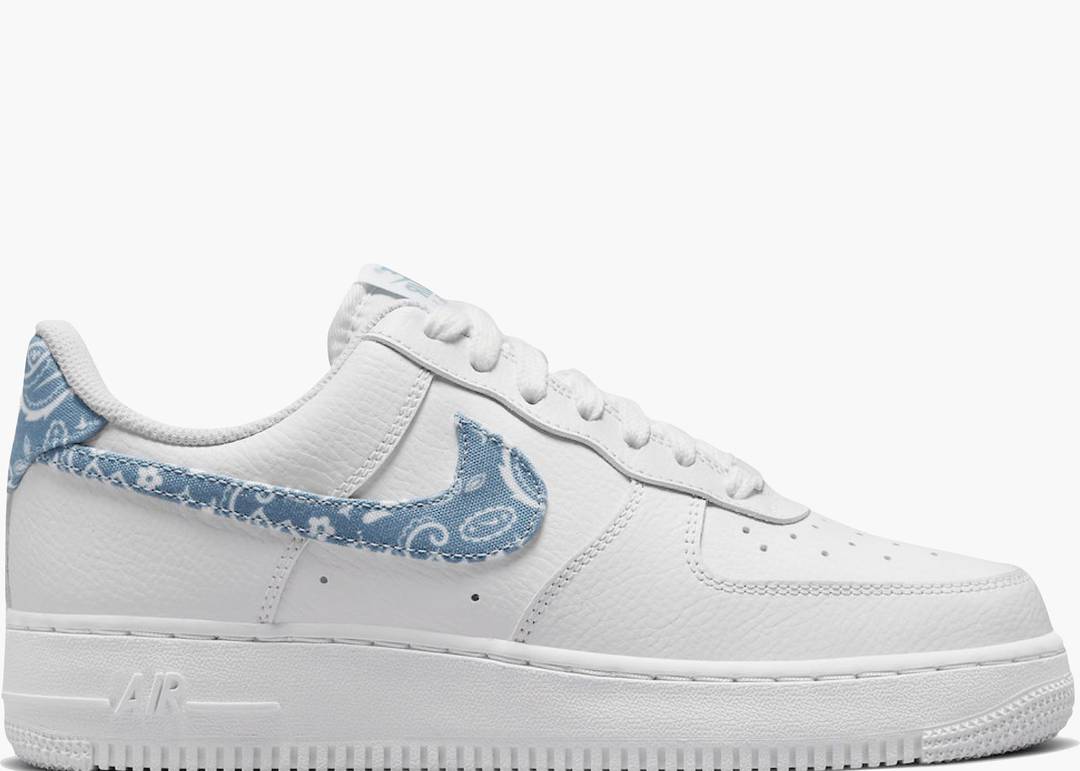 Nike Air Force 1 Low '07 Essential White Worn Blue Paisley