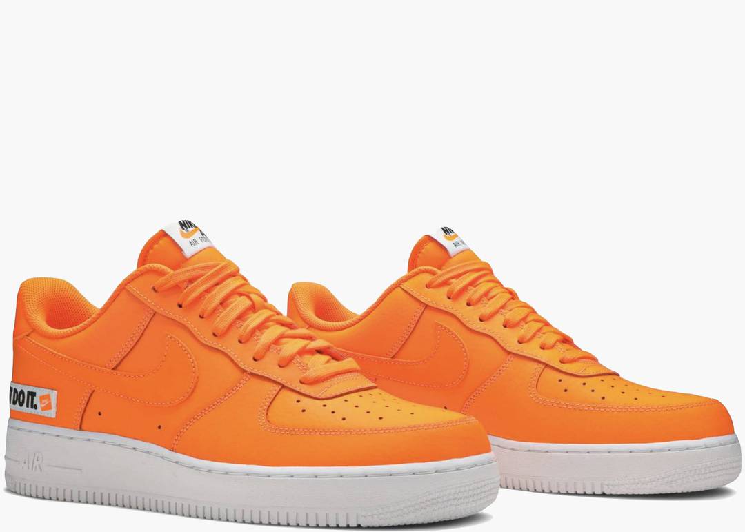 orange nike air force 1 just do it