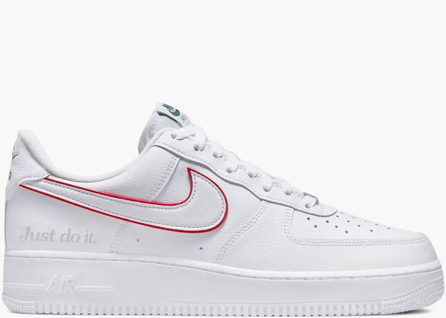 Nike Air Force 1 Low Just Do It White Noble Green Metallic Silver