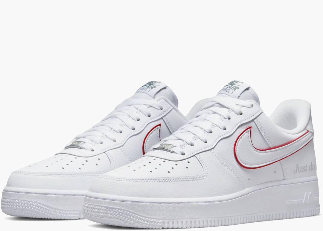 Nike Air Force 1 Low Just Do It White Noble Green Metallic Silver