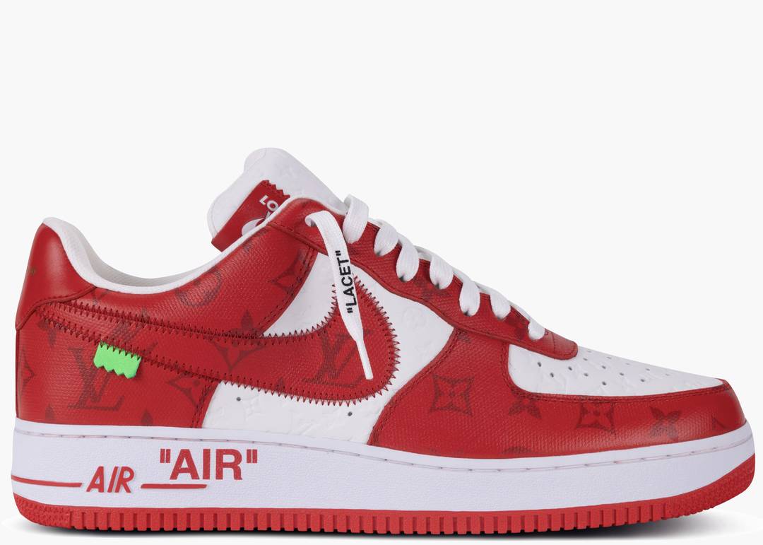 Buy Louis Vuitton Nike Air Force 1 Low By Virgil Abloh White Red Online in  India - Hype Ryno