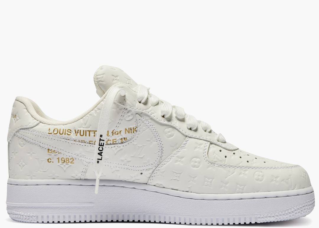 LOUIS VUITTON AIR FORCE 1 VIRGIL ABLOH WHITE LOW TOP SIZE 9 100% AUTHENTIC