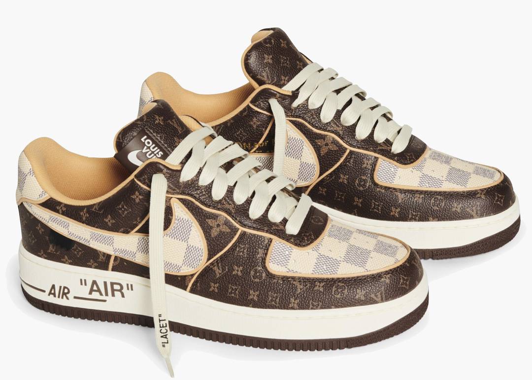 Brown and cream Louis Vuitton Air Force 1 Custom - Owl Fashion Shop