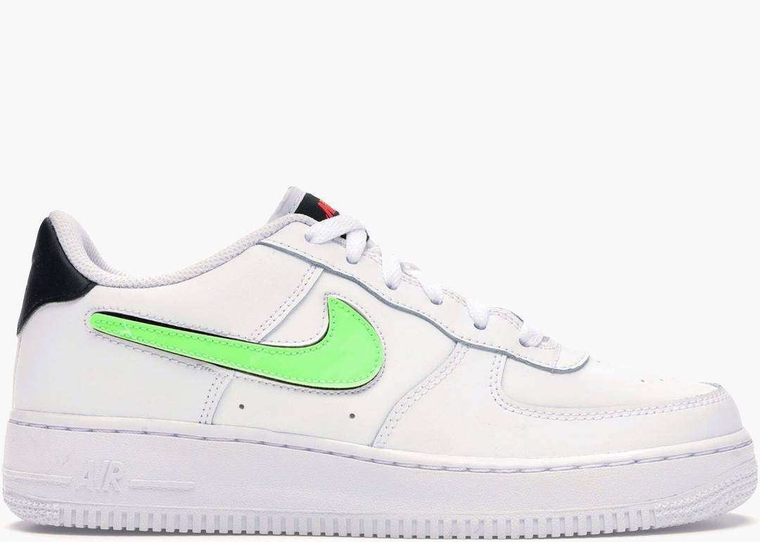 NIKE AIR FORCE 1 LOW MULTI SWOOSH GREEN WHITE for £115.00