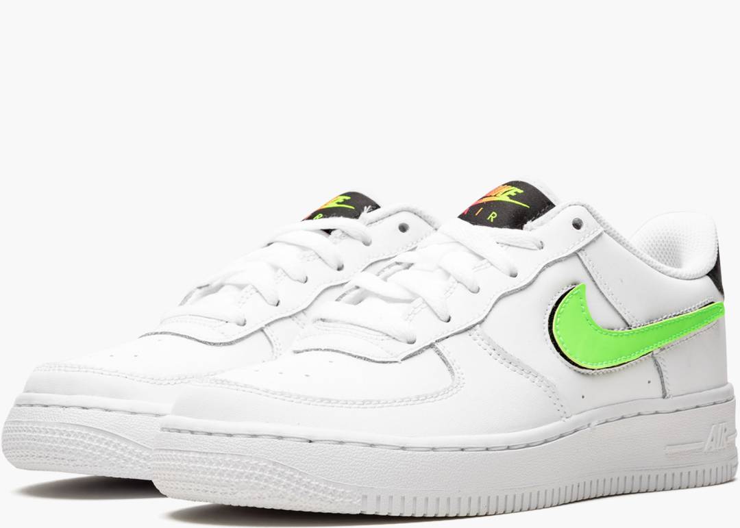 NIKE AIR FORCE 1 LOW MULTI SWOOSH GREEN WHITE for £115.00