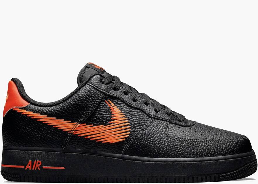 nike air force 1 black and orange