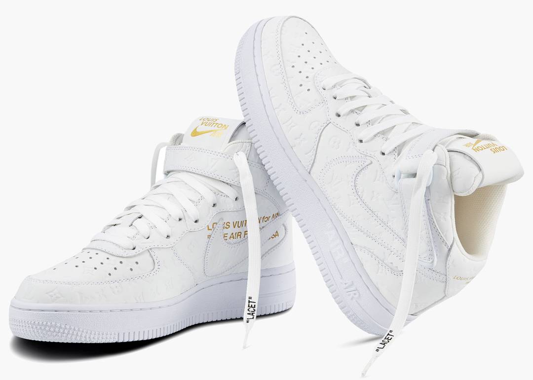 Louis Vuitton Virgil Abloh x Air Force 1 Mid (Blanc) - Taille 10,5 (Neuf,  Boîte