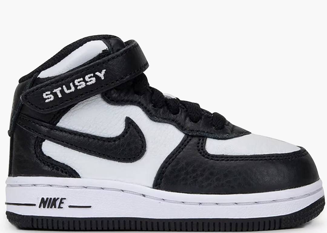 Nike Air Force 1 Mid Stussy White Black (TD) | Hype Clothinga