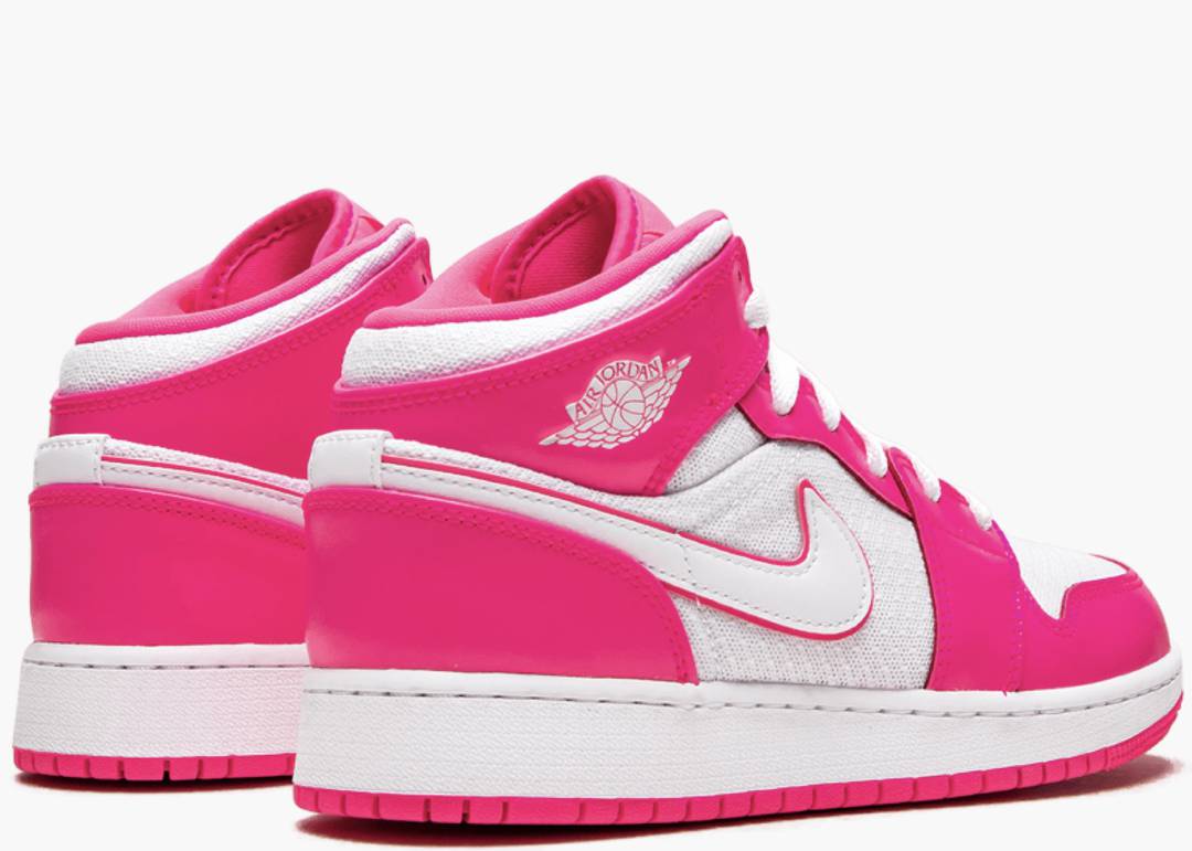 hyper pink and white jordan 1