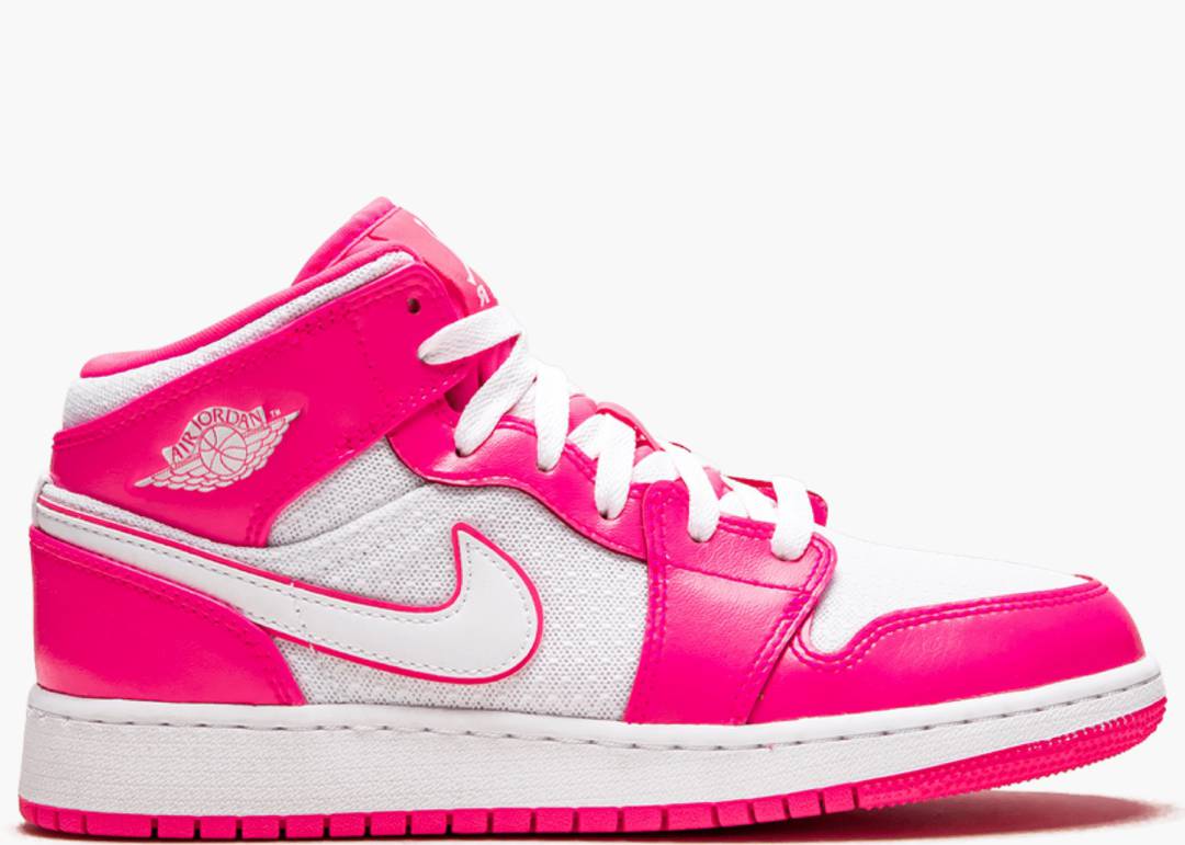 hyper pink and white jordan 1