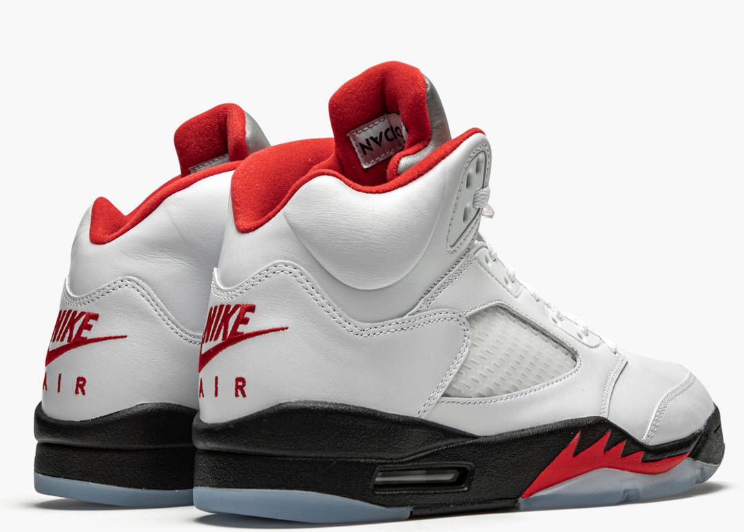 Nike Air Jordan 5 Retro Gs Fire Red Silver Tongue