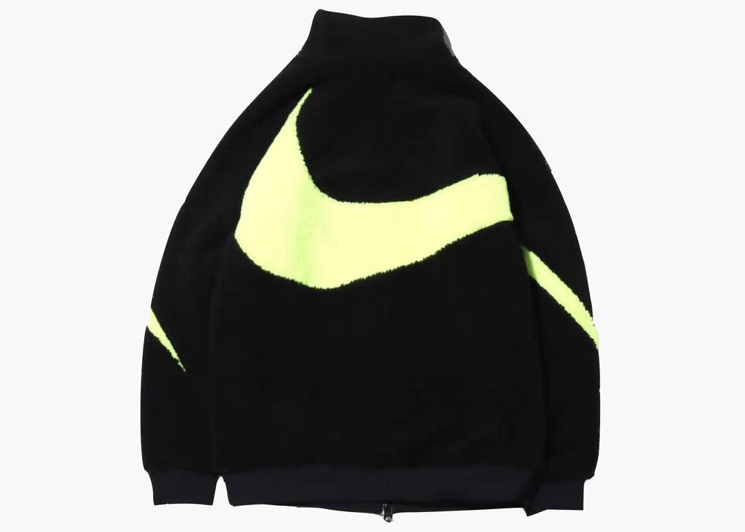 Nike Big Swoosh Reversible Boa Jacket (Asia Sizing) Black Neon