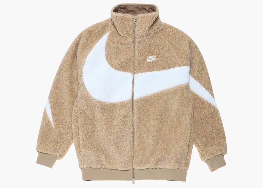 Nike Big Swoosh Reversible Boa Jacket (Asia Sizing) Hemp White | Hype