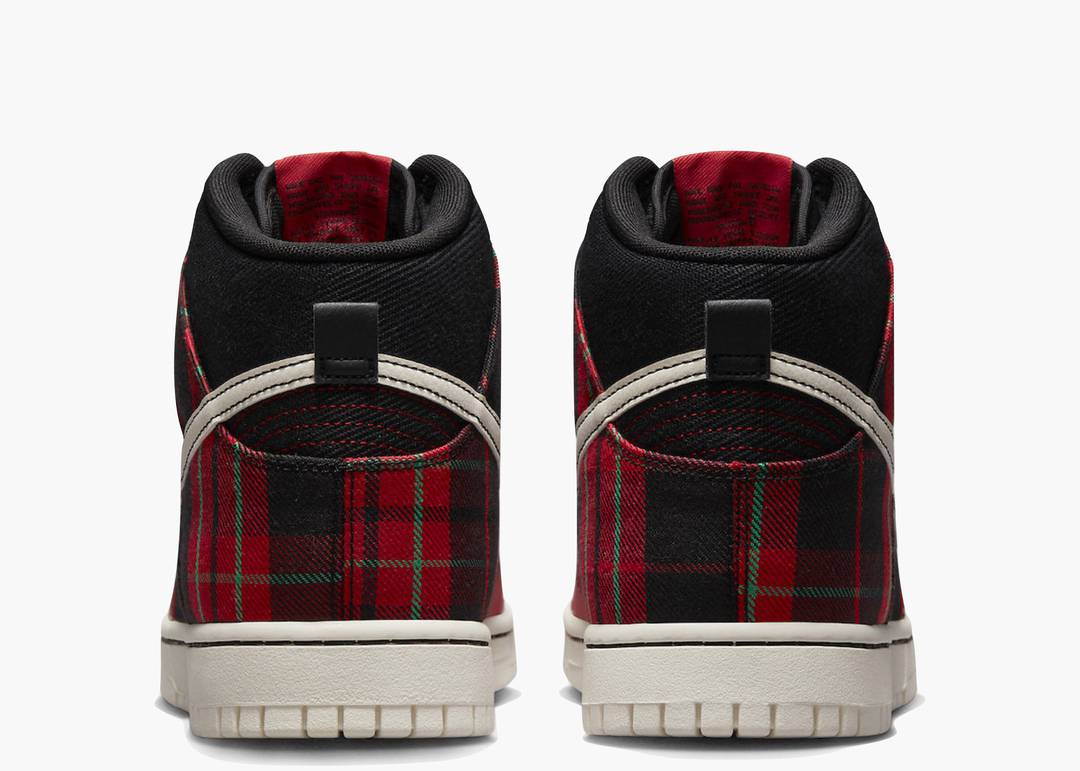 Nike Dunk High SE Tartan Plaid Black University Red Men's - DV0826