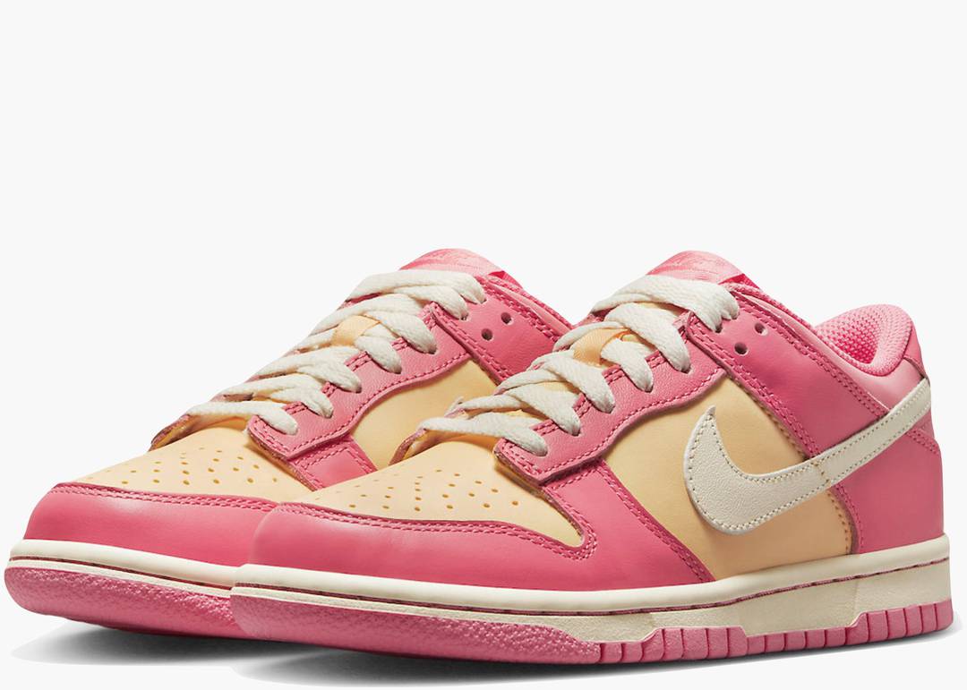 peach and white dunks