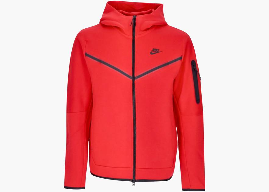 Nike Tech Fleece Full Zip Hoodie University Red | Hype Clothinga