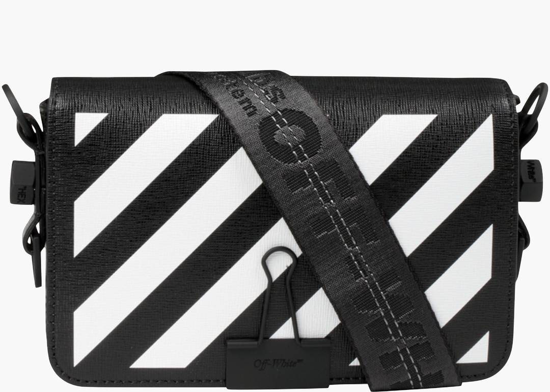 Off-white Binder Diagonal Striped Backpack In Black,white