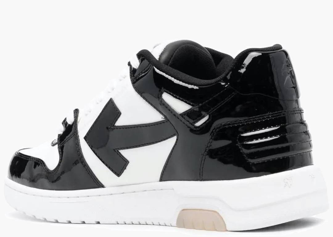 OFF-WHITE Out Of Office OOO Low Tops Patent Black White OFF-WHITE Out Of Office OOO Low Tops Patent Black White