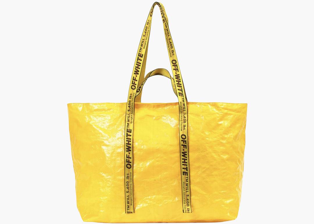 OFF-WHITE Arrows Tote Bag Yellow Black in Polyethylene with Silver-tone - US