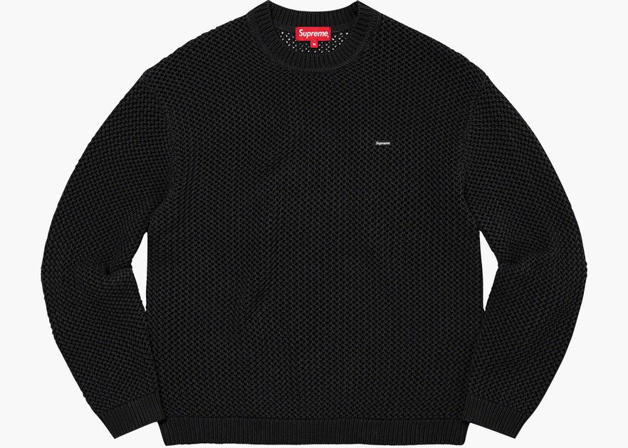 Supreme Open Knit Small Box Sweater Black | Hype Clothinga