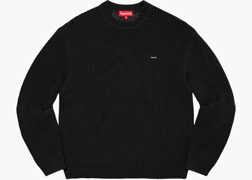 Supreme Open Knit Small Box Sweater Black Hype Clothinga