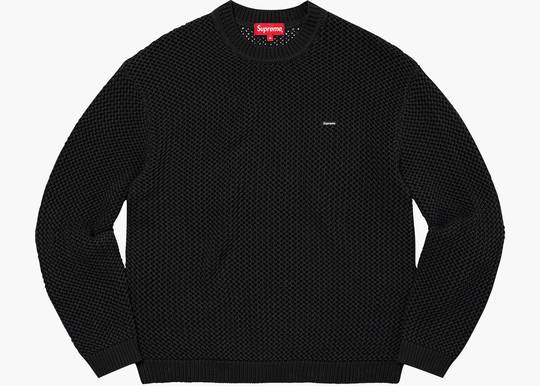 Supreme Open Knit Small Box Sweater Black | Hype Clothinga