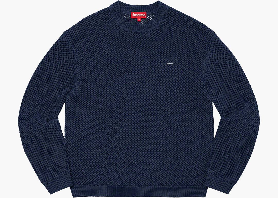 新作限定品Supreme Open Knit Small Box Sweater navy トップス