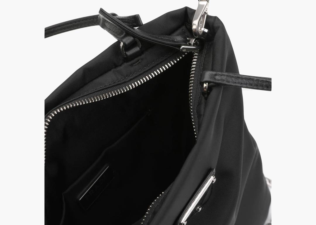 Prada Nylon Shoulder Bag Black in Nylon with Silver-tone - US